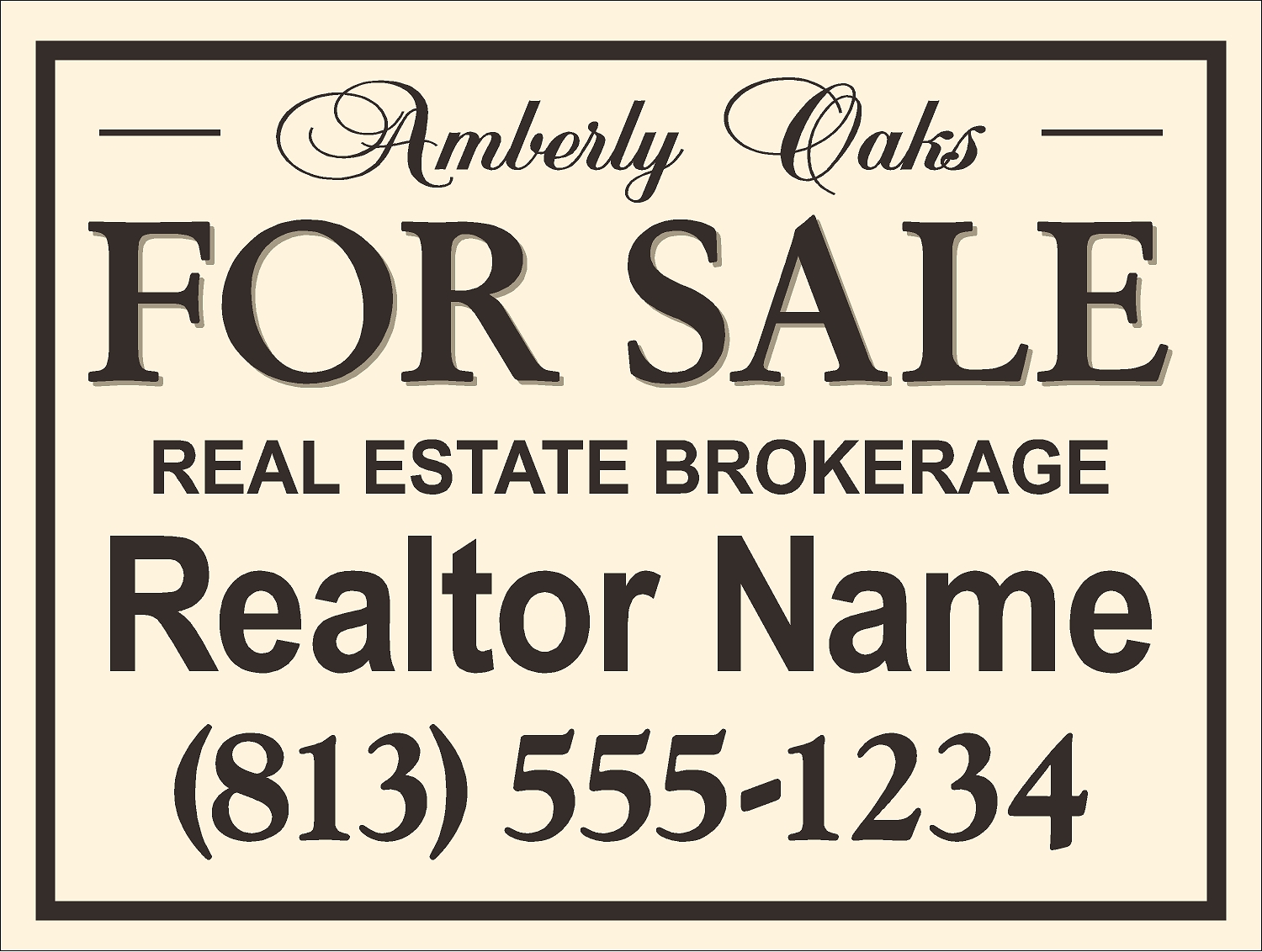 Amberly Oaks HOA sign template