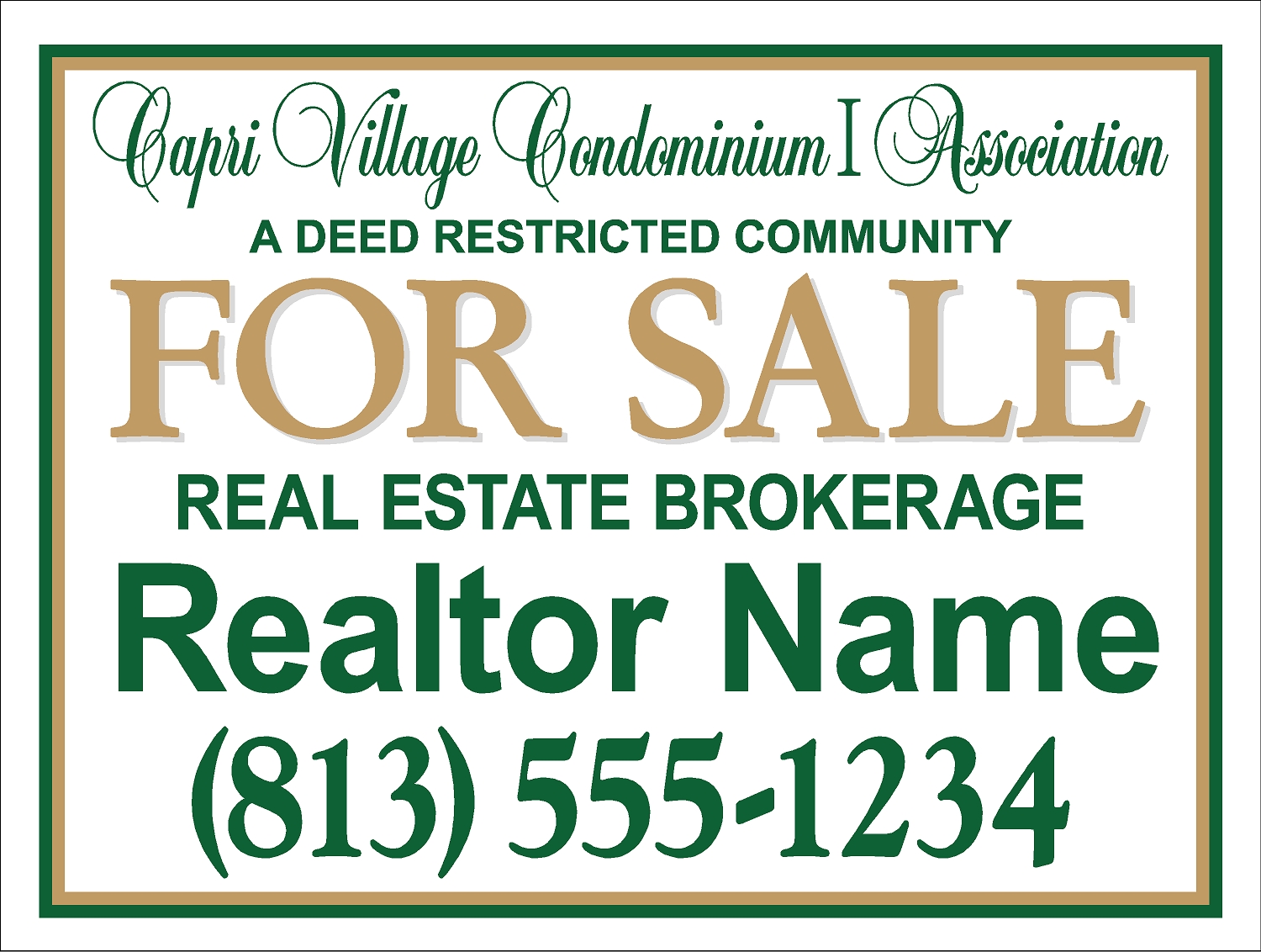 Capri Village HOA sign template