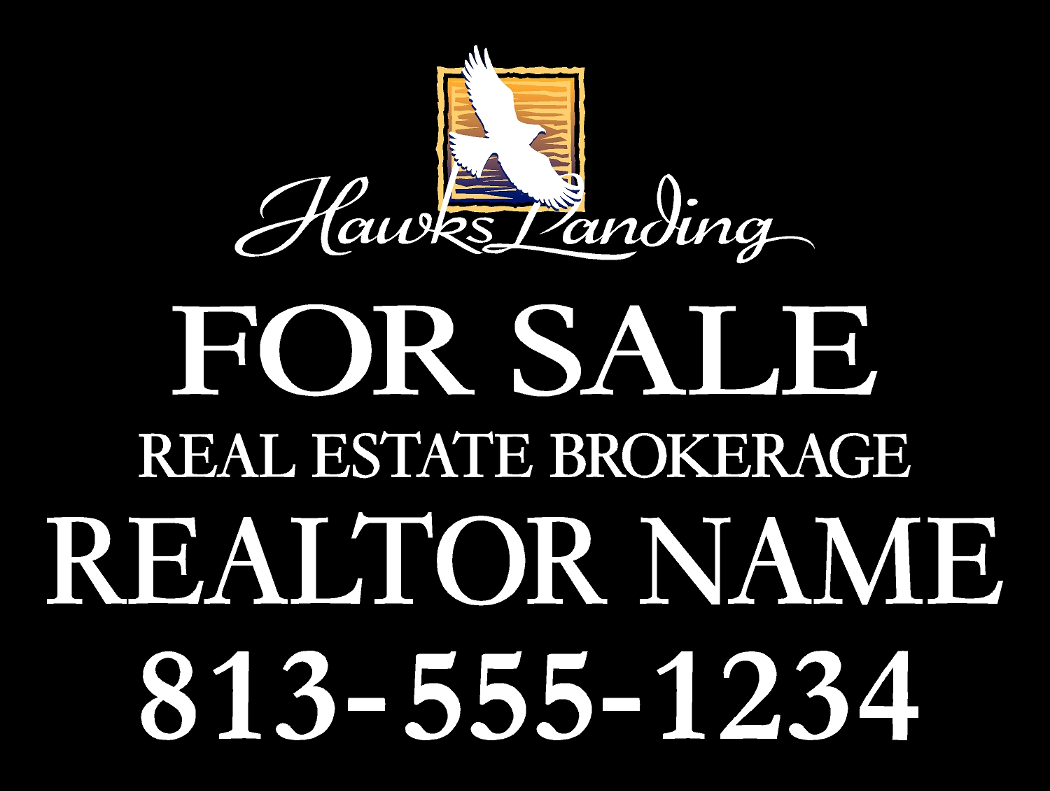 Hawks Landing HOA sign template