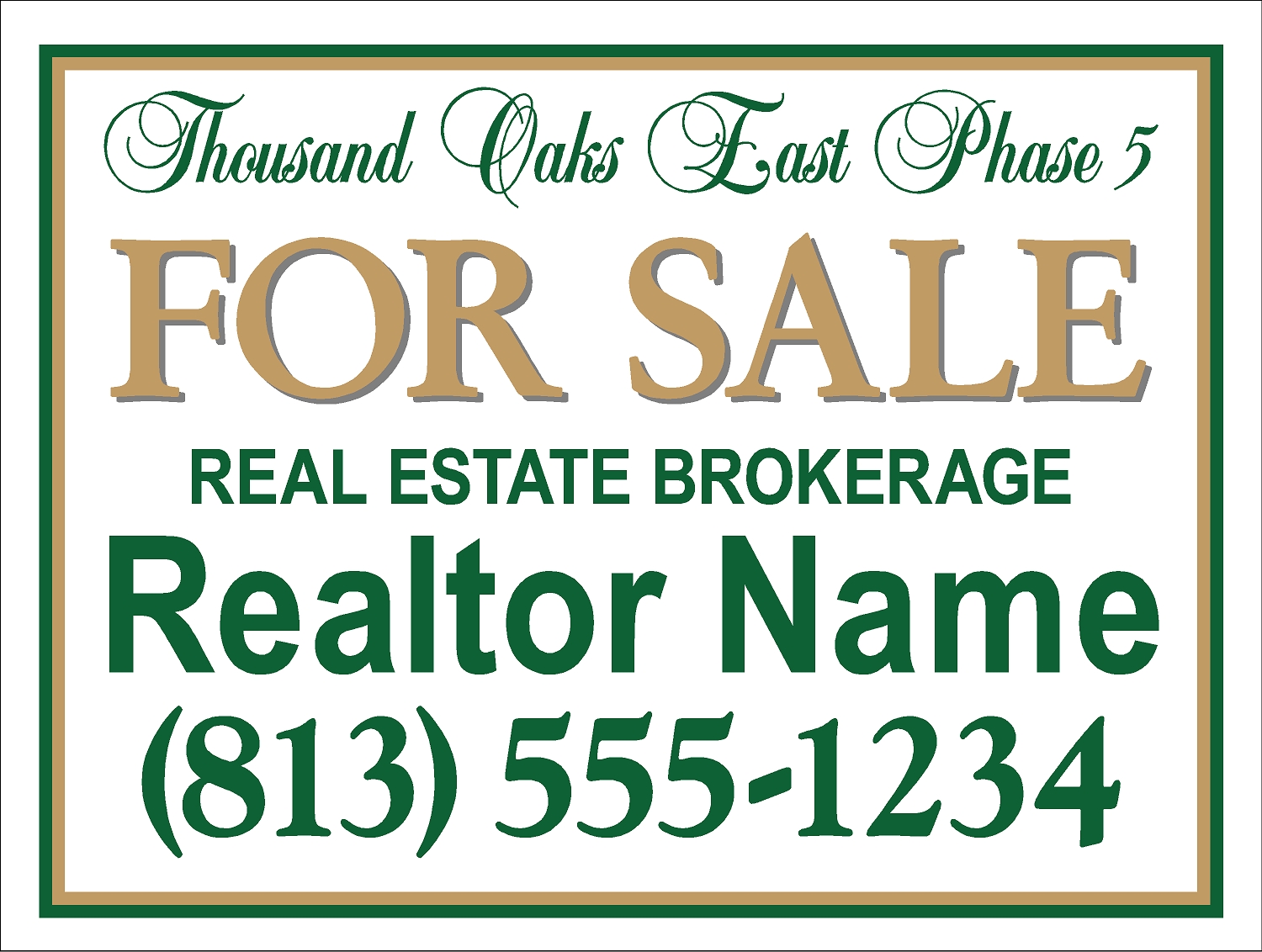 Thousand Oaks East HOA sign template