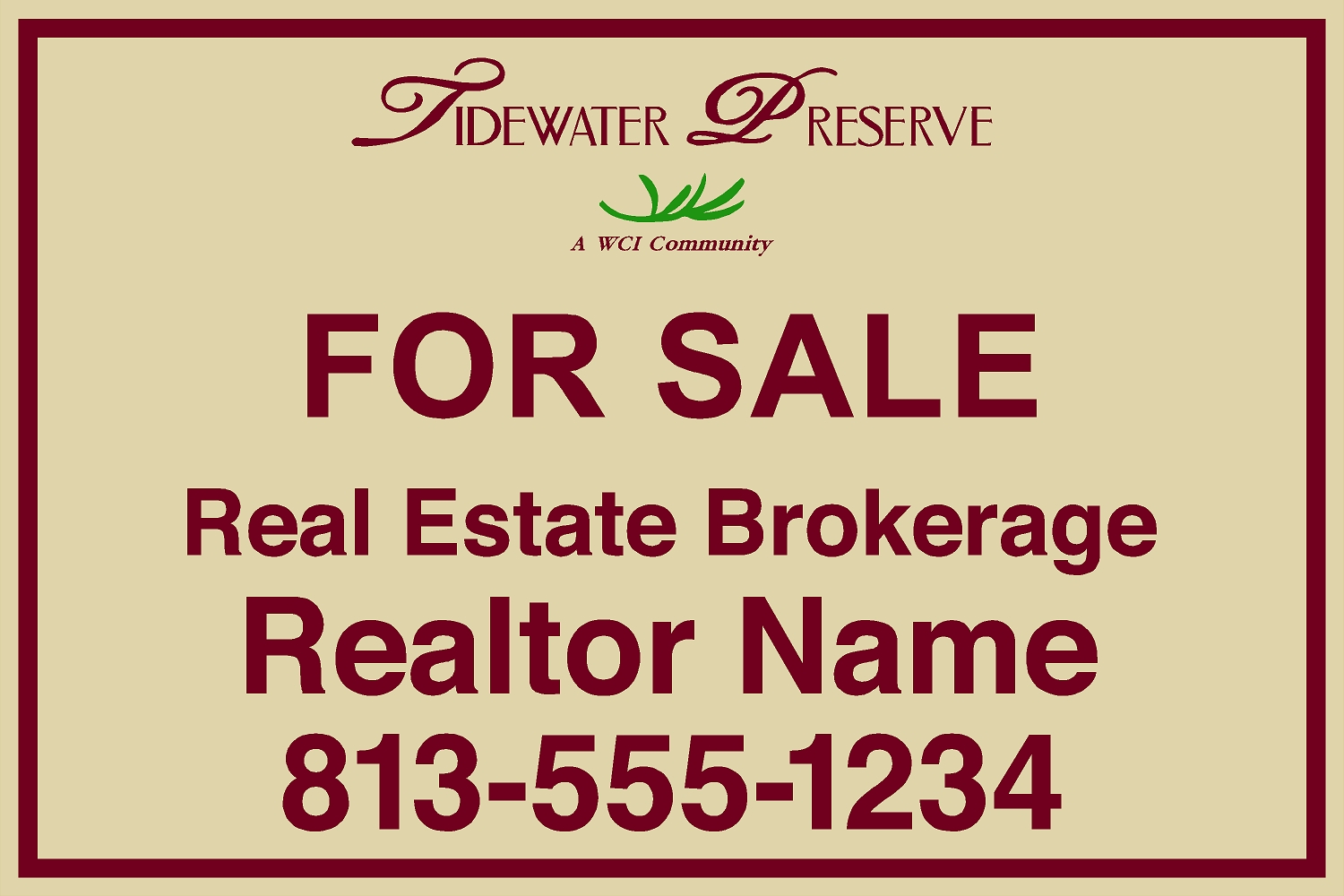 Tidewater Preserves HOA sign template